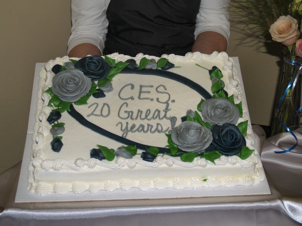 CES 20th Anniversary celebration cake in Texas